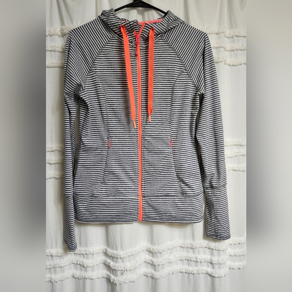 Shambhala Tops - Nwot, Shambhala Striped Women's Hoodie with Orange Accents.